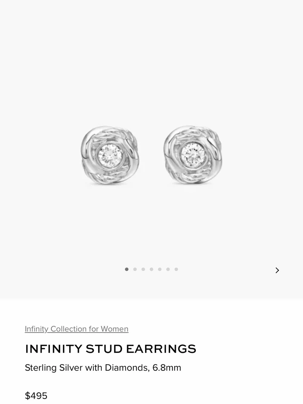 David Yurman INFINITY STUD EARRINGS - Picture 4 of 4
